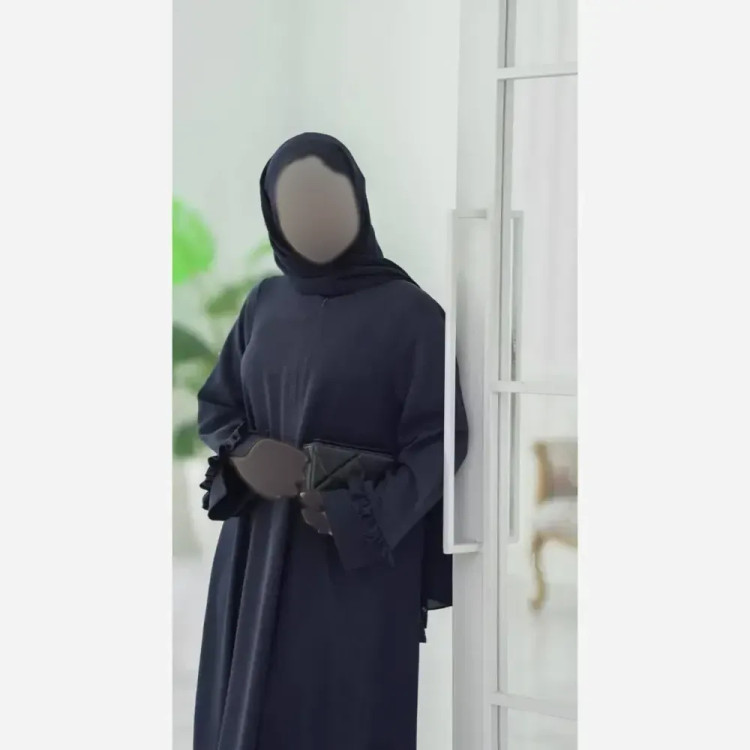 عبا استین چیندار شانتون فری سایز زنانه کرم سبز ابی دودی قد 138 تا 140