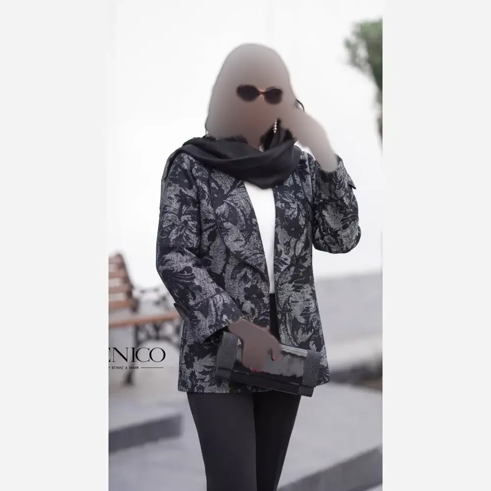کت مجلسی زنانه مدل آنا جنس موهر درجه یک رنگ مشکی و قهوه ای فری سایز