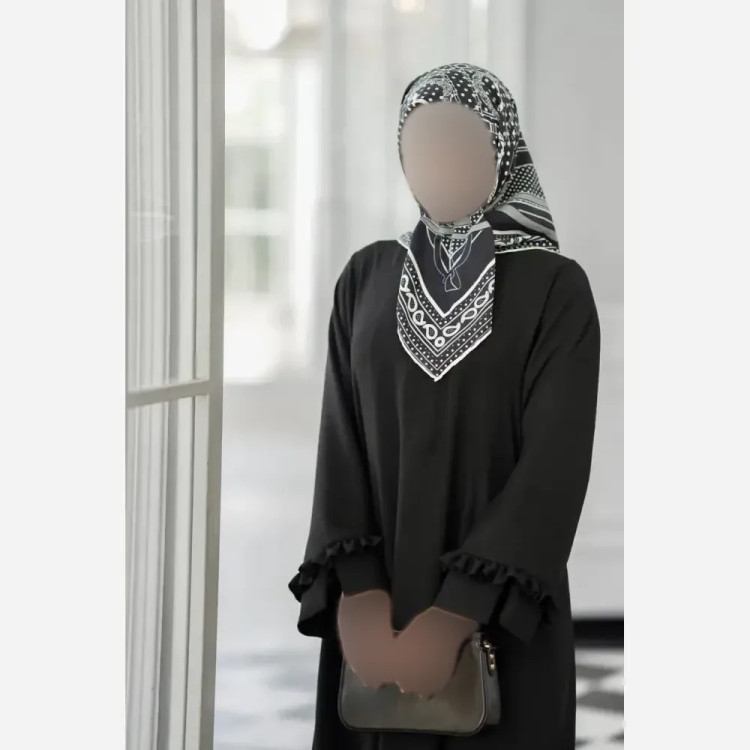 عبا آستین چیندار جنس شانتون فری سایز
