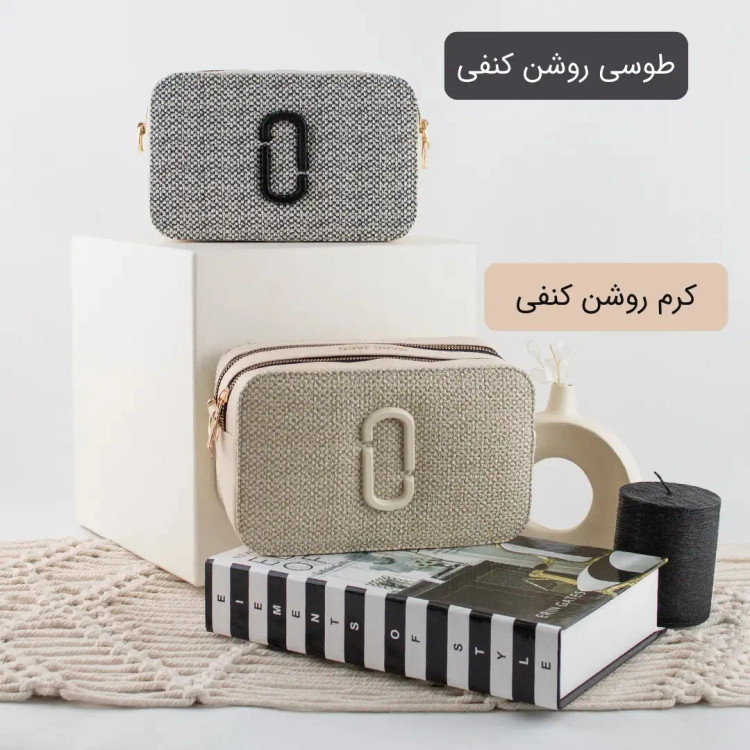 کیف پاسپورتی چرم مصنوعی زیپدار اسپرت روزمره بند بلند دو جیب بیرونی