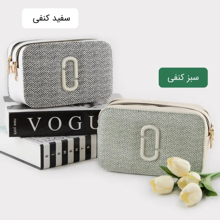 کیف پاسپورتی چرم مصنوعی زیپدار اسپرت روزمره بند بلند دو جیب بیرونی