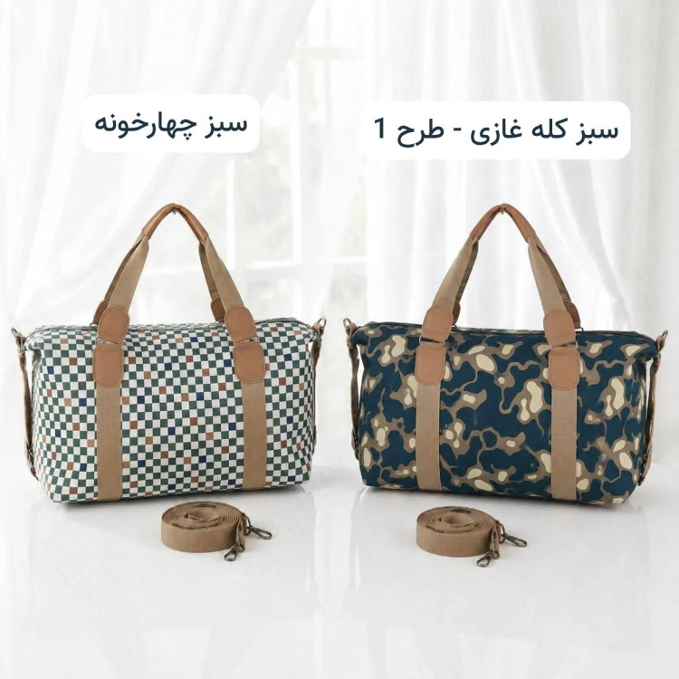 ساک مسافرتی و استخری پارچه کره ای با بند بلند و زیپ
