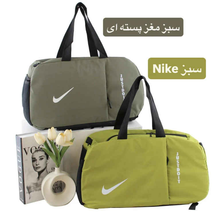 ساک ورزشی و اسپرت پارچهای با بند بلند و جیب بیرونی ابعاد 45x30x20 سانتیمتر
