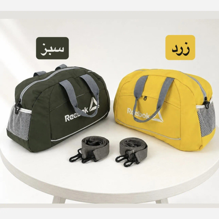 ساک ورزشی پارچه ای ابعاد 45 در 25 در 15 سانتیمتر با بند بلند و زیپ