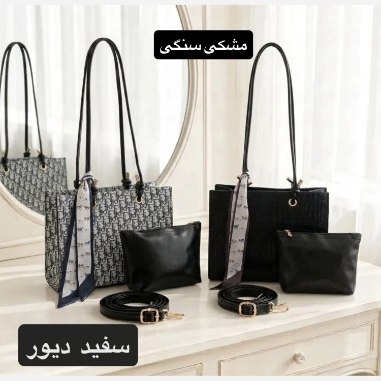 کیف زنانه چرم مصنوعی روزمره و مجلسی زیپدار با بند بلند