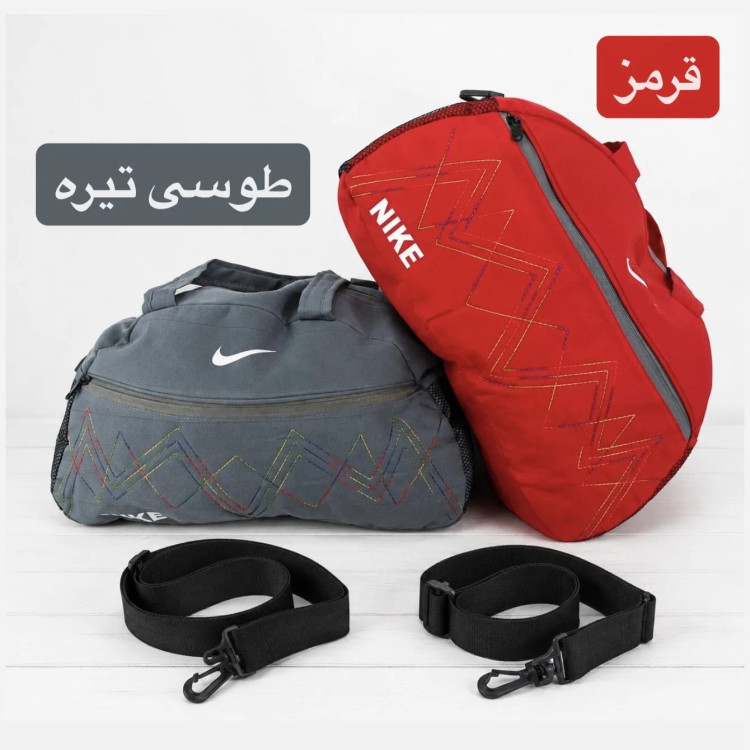 ساک ورزشی پارچه ای بند دار سه جیب ابعاد 45 در 25 در 15 سانتیمتر