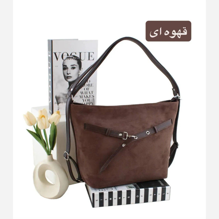 کیف زنانه مخمل روزمره و مهمانی دو بند جیبدار
