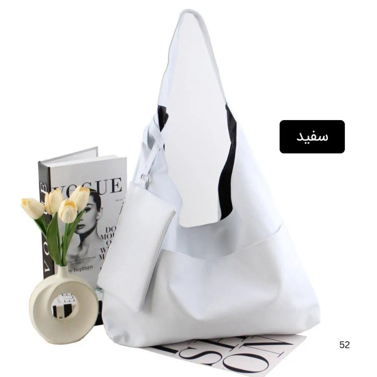 کیف زنانه چرم مصنوعی روزمره و دانشگاهی سه جیب بیرونی
