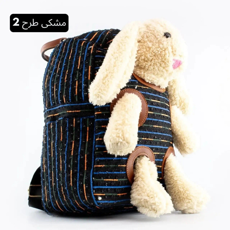 کوله پشتی پارچه ای روزمره مدرسه و دانشگاه زیپ دار بند بلند