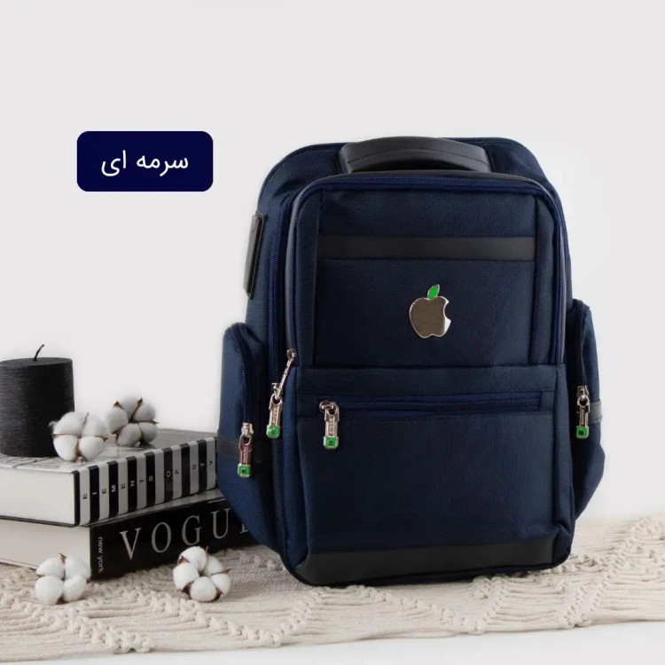 کوله پشتی پارچه ای مدرسه و دانشگاه ابعاد 40 در 30 سانتیمتر با جیب بیرونی