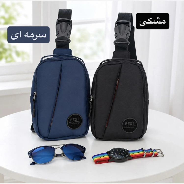 کیف مردانه اسپرت و روزمره پارچه ای زیپ دار کد 7201