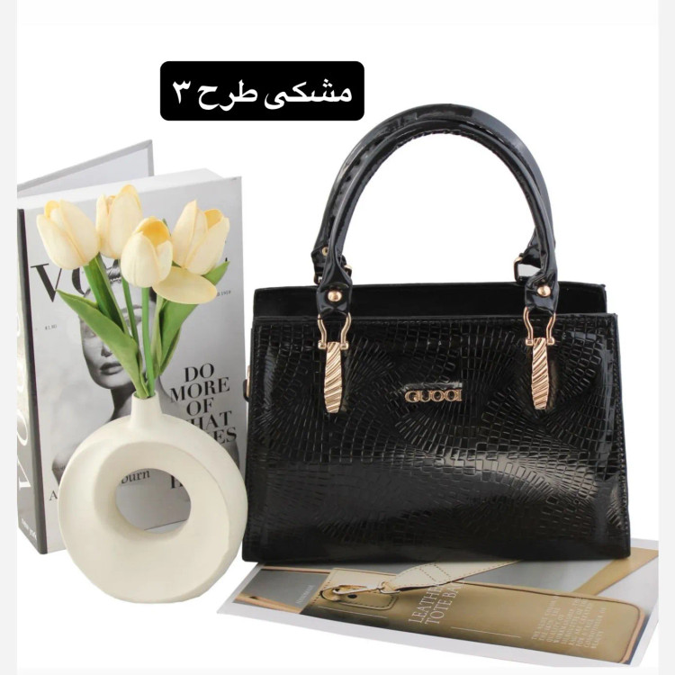 کیف زنانه رسمی و مجلسی چرم مصنوعی با بند بلند