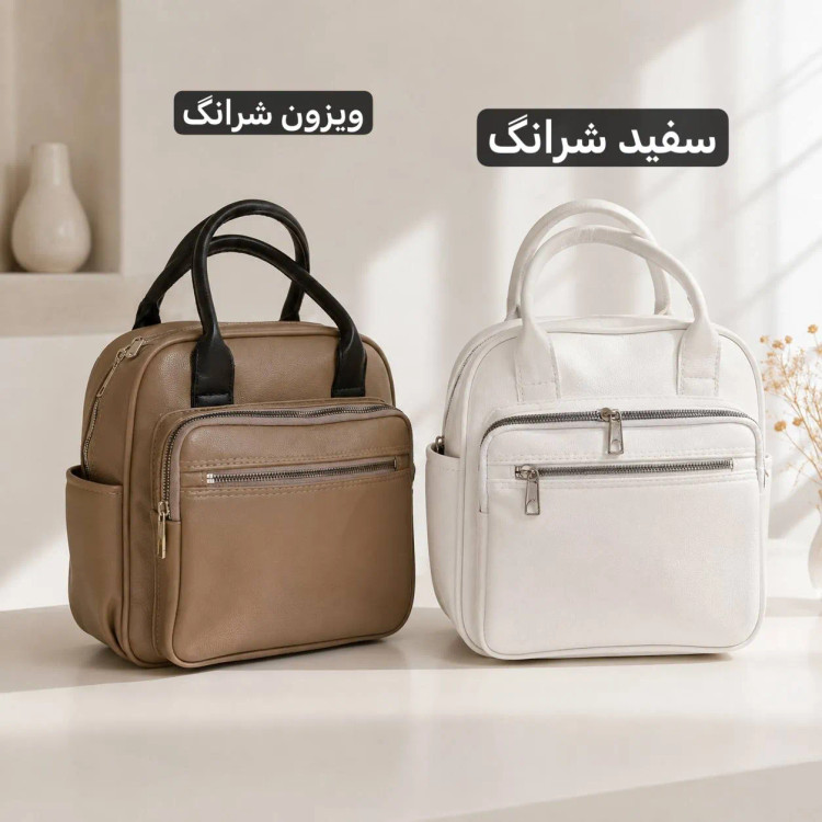 کوله دخترانه چرم مصنوعی 3 کاره روزمره ابعاد 30 در 27 سانتیمتر