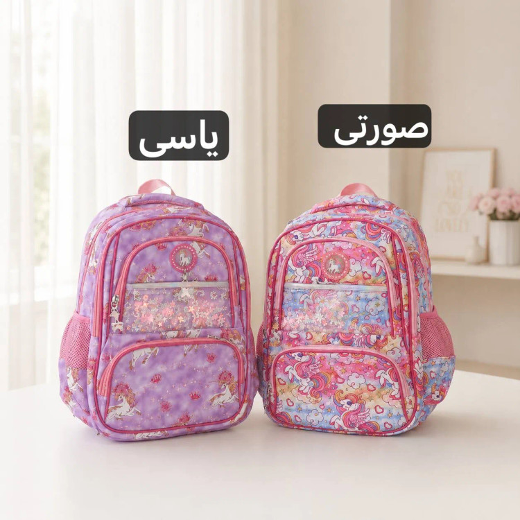 کوله پشتی مدرسه ای پارچه ای با ابعاد 43 در 31 سانتیمتر