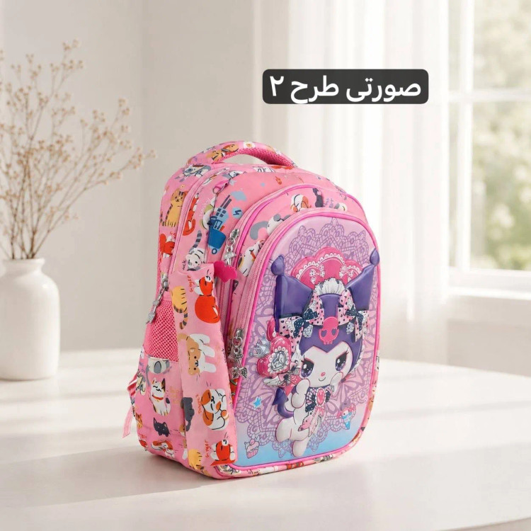 کوله پشتی مدرسه ای پارچه ای با جامدادی همراه
