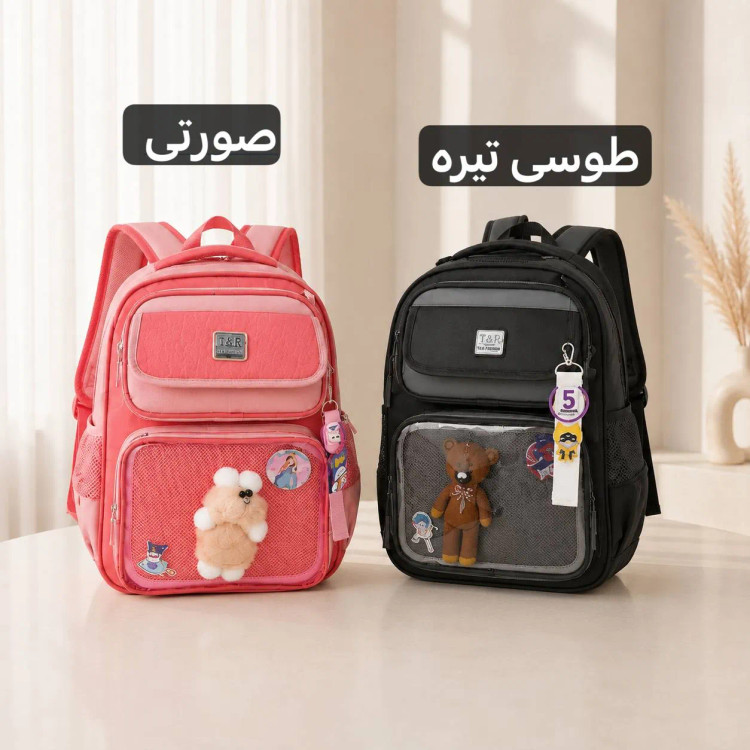 کوله مدرسه پارچه ای ابعاد 40 در 30 سانتیمتر مناسب مدرسه و دانشگاه