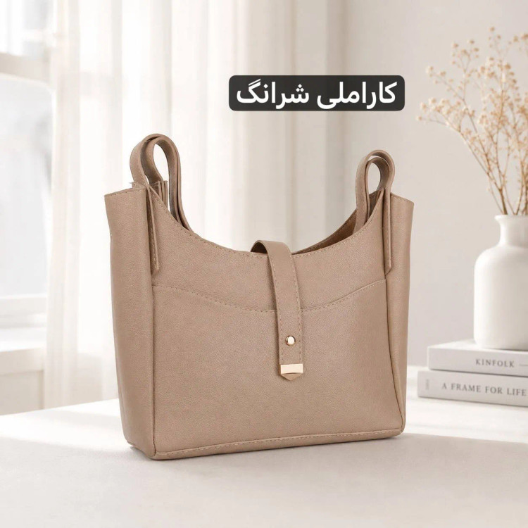 کیف زنانه چرم مصنوعی روزمره سه جیب داخلی دو جیب بیرونی