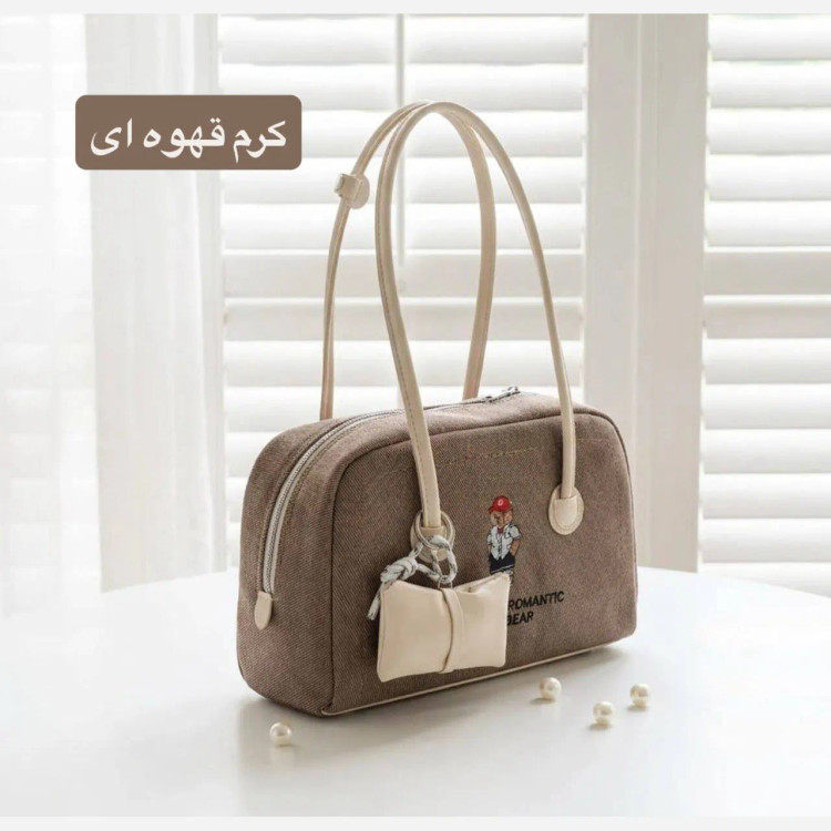 کیف زنانه روزمره پارچه ای طرح کنف با آستر ساتن