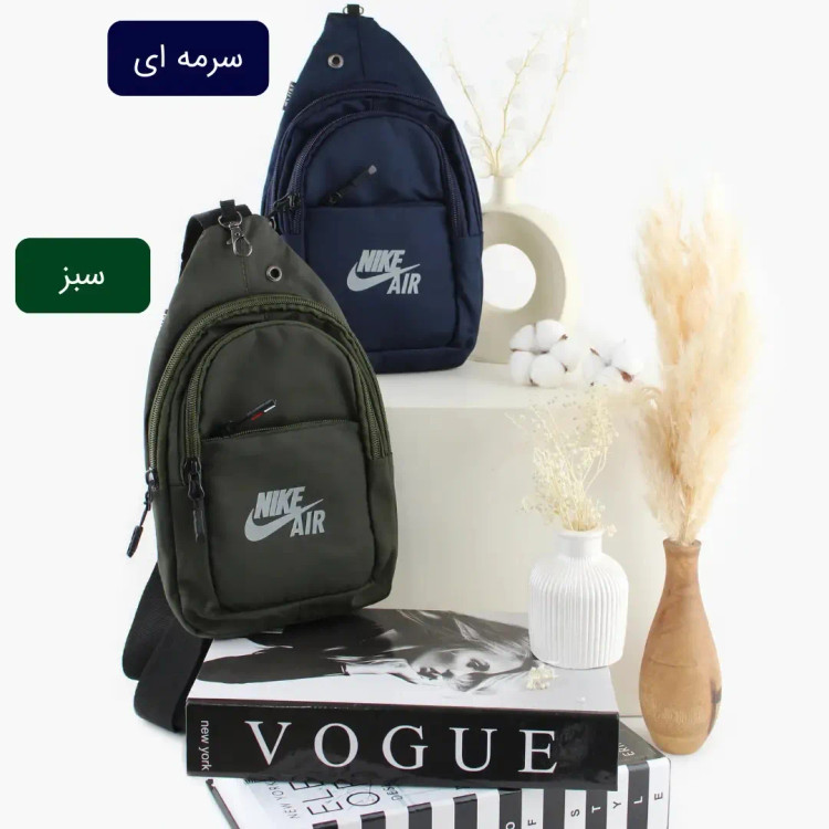 کیف مردانه روزمره پارچه ای طوسی ابعاد 30x17x8 سانتیمتر