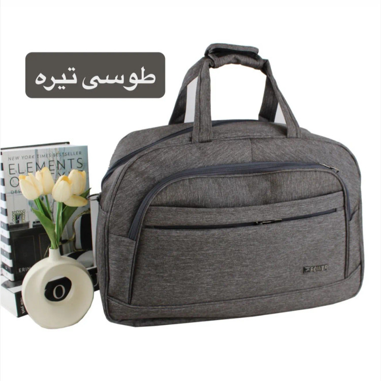 ساک ورزشی اسپرت پارچه ای زیپ دار بند بلند 3 بند 4 جیب بیرونی 1 جیب داخلی 60x38x20 سانتیمتر