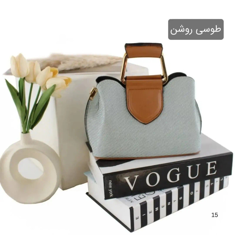 کیف پاسپورتی پارچه ای زیپ مگنت بند بلند 3 جیب داخلی روزمره مجلسی