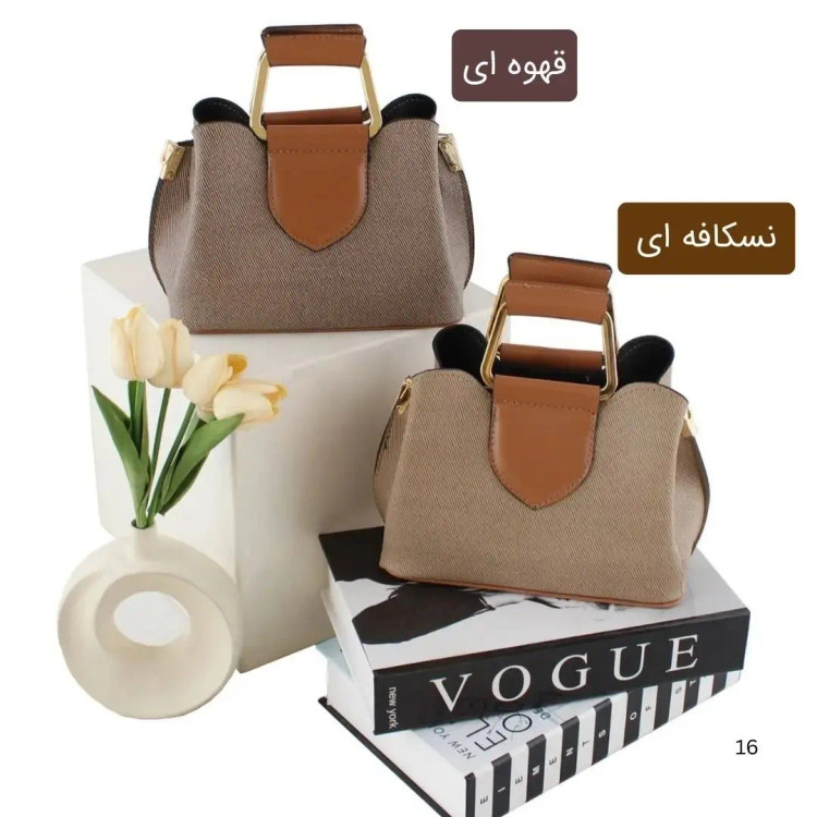 کیف پاسپورتی پارچه ای زیپ مگنت بند بلند 3 جیب داخلی روزمره مجلسی