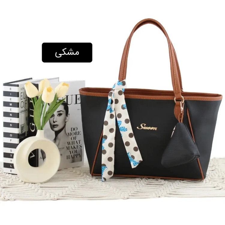 کیف زنانه چرم مصنوعی روزمره و مهمانی ابعاد 35 در 25 در 10 سانتیمتر