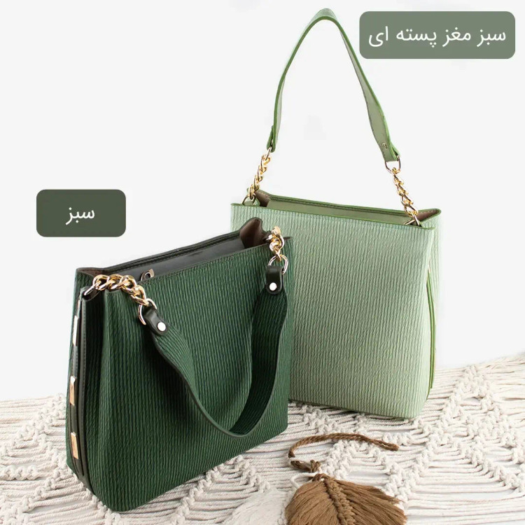 کیف زنانه روزمره چرم مصنوعی با بند بلند و جیب داخلی