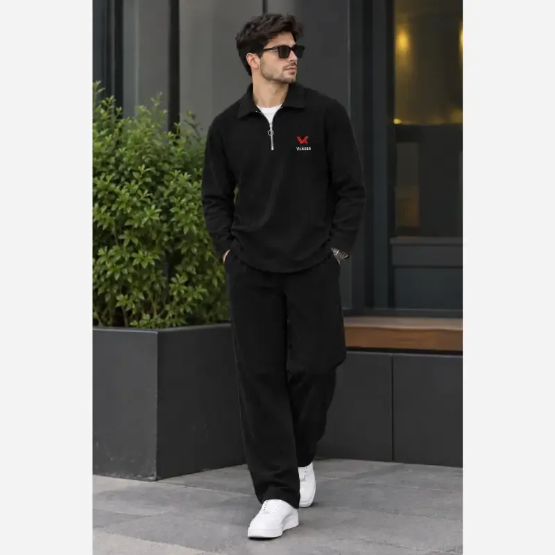 ست مردانه وکسا گلدوزی شده سایز بزرگ پارچه نرم و لطیف